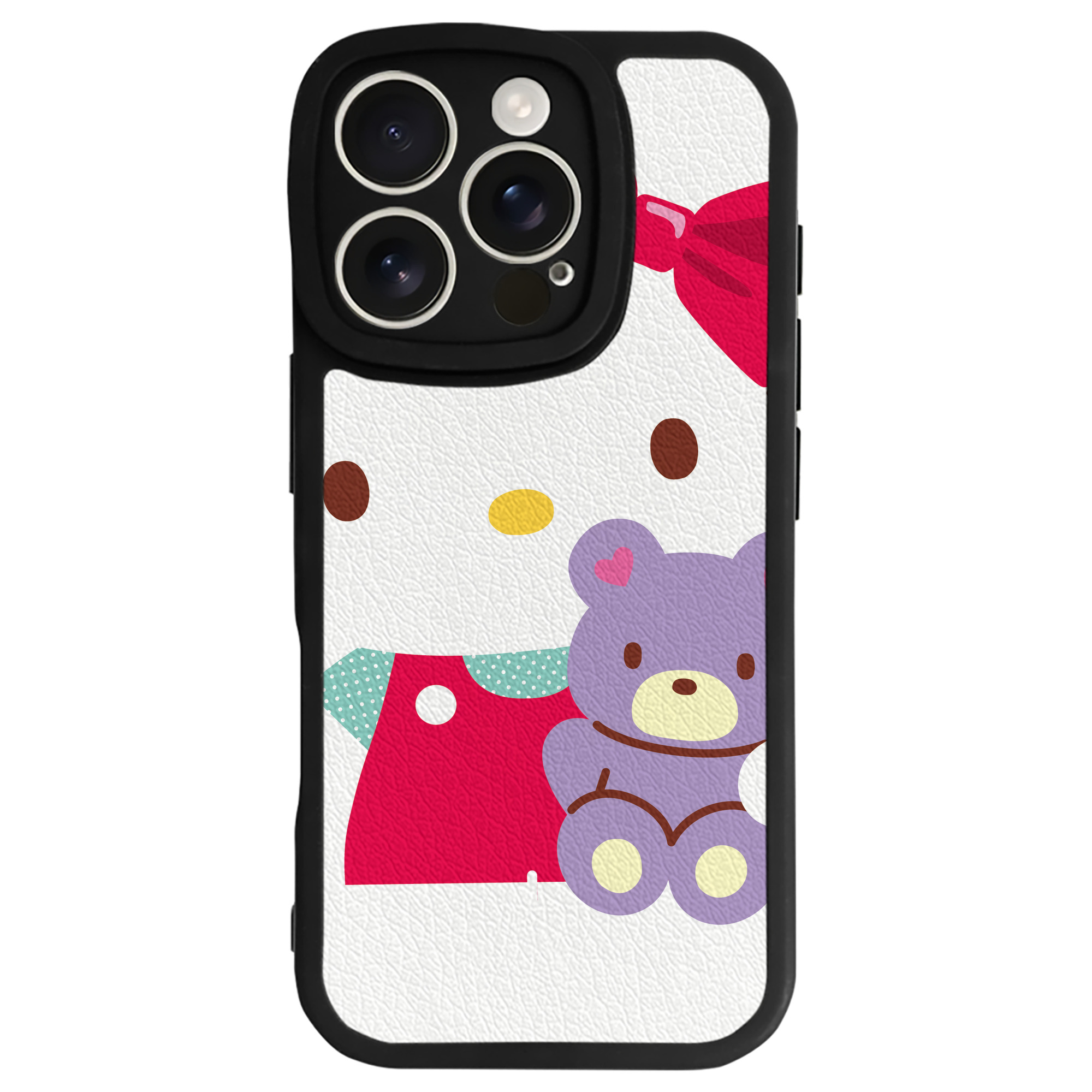 （画像用） Hello Kitty ハローキティ 【iPhone 16シリーズ対応】シリコンスマホケース（レザー調） 材質：シリコン
